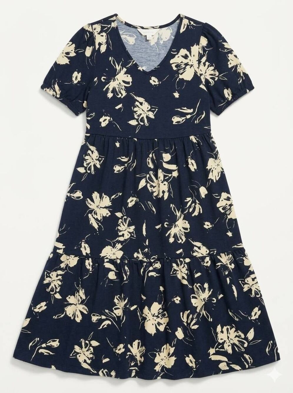 🩵NWT Black & Cream Tropical Floral Dress Medium